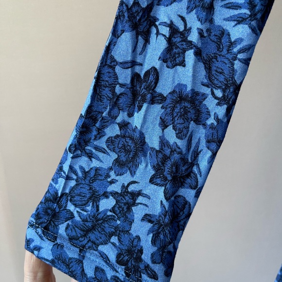 Whistles Women Blue Floral midi dress long sleeves size US8 NWT - Picture 8 of 16